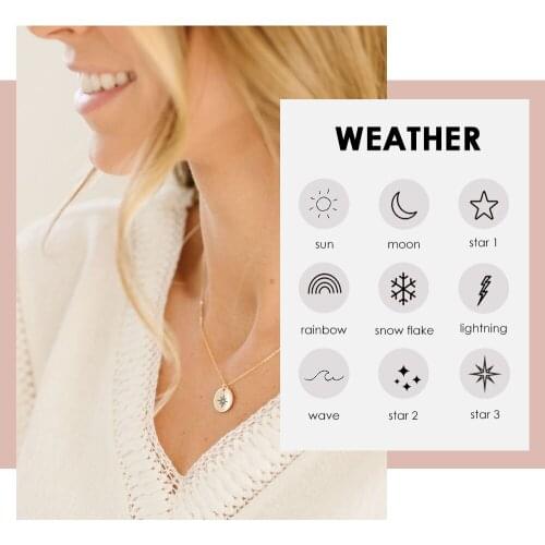 JUJIE Fashion Stainless Steel Custom Engrave Weather Necklaces For Women 2021Friend Gifts Pendant Necklace Jewelry Wholesale