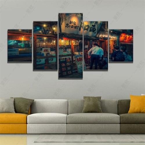 Home Decor Modular Canvas Picture Japanese Street Shop Painting Bedroom Living Room Poster Home Canvas Painting