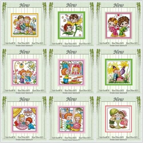Lovers Partner wedding fairy kiss paintings counted printed on canvas DMC 14CT 11CT Cross Stitch Needlework Sets Embroidery kits
