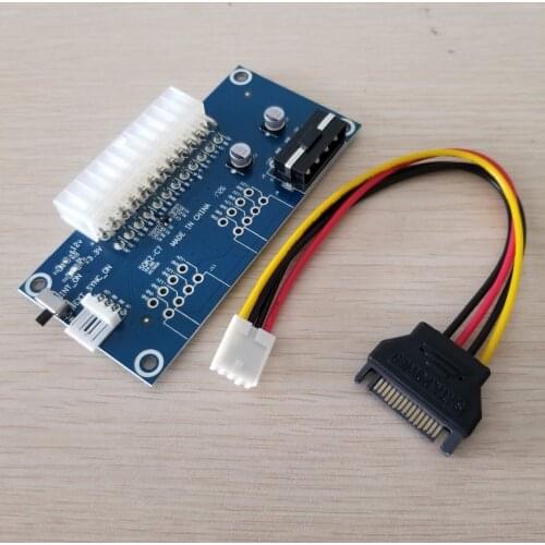 PC Desktop ATX 24Pin Dual PSU Power Supply Sync Starter Extender Cable for Bitcoin Miner RIG DIY