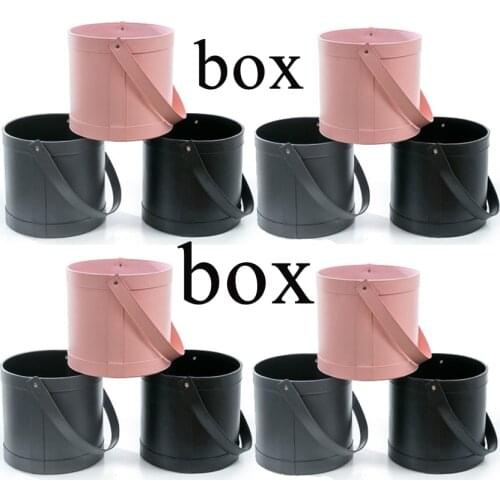 NEW Round Leather Flowers Gift Packaging Boxes Wedding Party Home Storage Display Decor Box Florist Flower Arrangement Hat Boxes