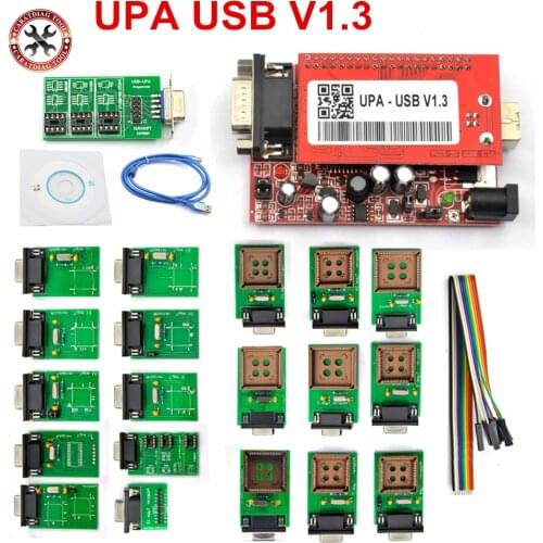 NEW UPA USB Programmer V1.3 with Full Adaptors Support Multi-Type Eeproms&Microchip UPA-USB Serial Programmer ECU Tool