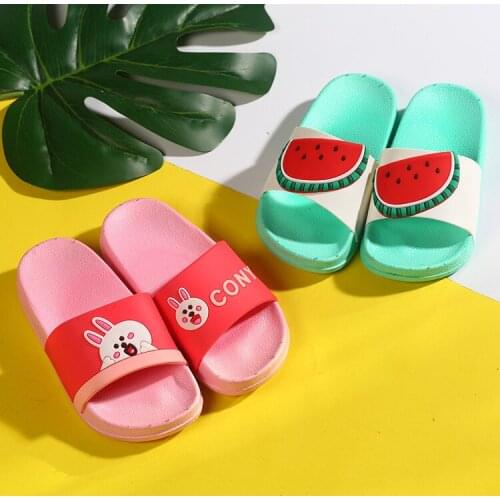 Barefoot Shoes Kids Fruits Animals Cartoon Girls Children Slippers Boys Clog Flip Flop Baby Home Footwear Beach PVC 4-14 Years