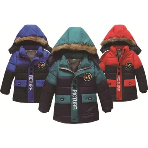 Baby Kids Boy Coats Winter Fashion Children Jackets Hooded Thick Coats Snowsuit Toddler Children Overcoat Parkas 2 3 4 5 6 Years