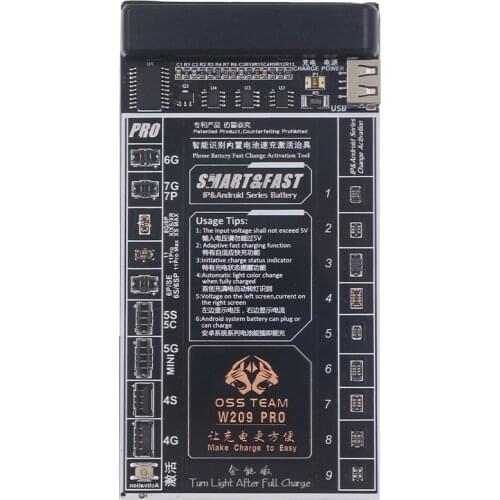 W209 PRO Battery Quick Charging Activation Board for iPhone 11pro 11 MAX X XS 6 6s 7 8 for Samsung Xiaomi Huawei Android Phone