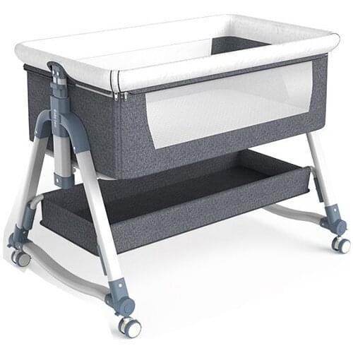 Crib portable foldable cradle bedside bed mobile crib newborn splicing big bed
