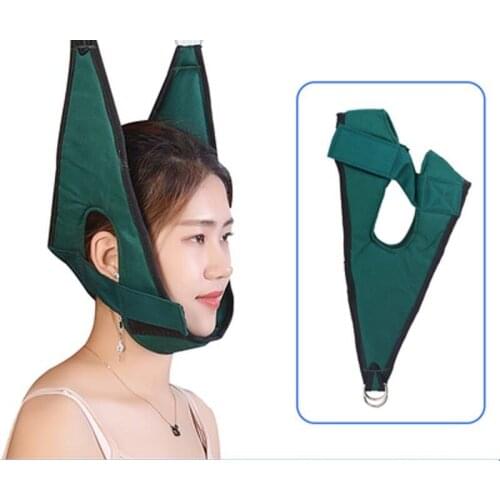 Cervical traction belt home cervical traction device neck stretcher canvas sling thickened plus fleece leather collar