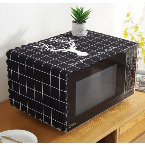 Polyester Fabric Microwave Dust Cover Oil-Proof Natural Material Breathable Protection With Storage Bag Kitchen Dust Cover Towel