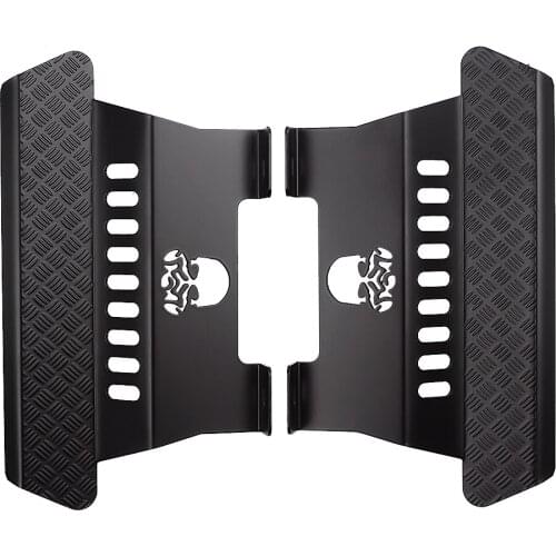 RC Car Metal Sliders Pedal Skull Pattern 2PCS for 1/10 RC Crawler Axial SCX10 Upgrade Parts
