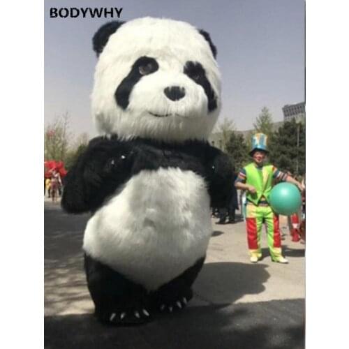 Advertising Inflatable Chinese Panda Bear Cosplay Mascot Costume Doll Can Walk In Interesting Apparel Cartoon Character Clothes