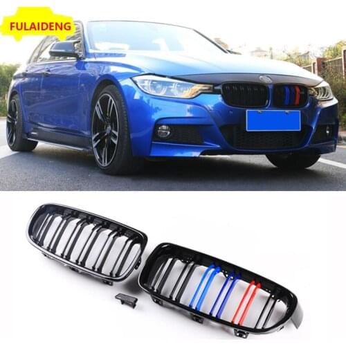 2pcs ABS Racing Front Bumper Kidney Grill Grille For BMW 3-Series F30 F31 F35 2014-2018 Car Styling Accessories