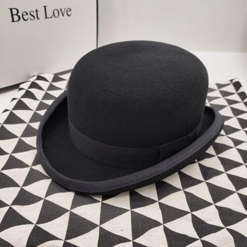 The phantom lr amir khan in the original single Wool Bowler Hat luxury felt billycock hats for men with belt rolled brim