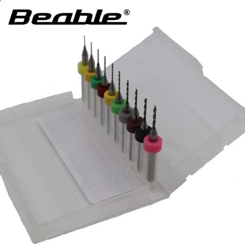 Beable tools PCB drilling 0.3-1.2mm 10pcs Small carbide twist drill bit 3.175 MM metal drill