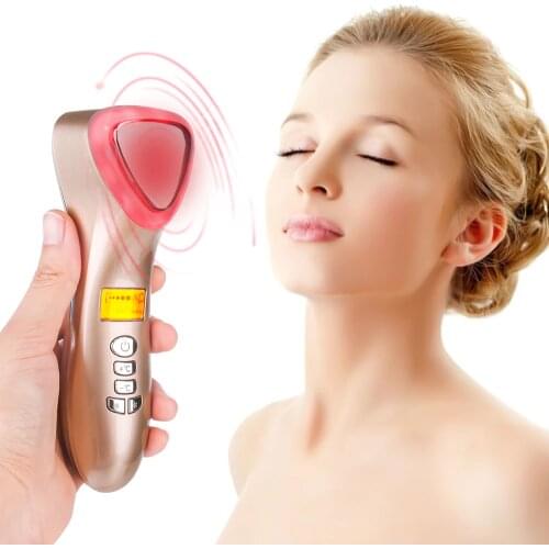 Ultrasonic Cryotherapy Hot Cold Hammer Light Photon Skin Care Wrinkle Remover Beauty Machine LED Face Lifting Facial Massager