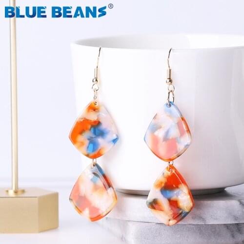 BLUE BEANS acrylic dangle earrings fashion jewelry long earrings women bohemian drop earrings boho minimalist earring cute kpop