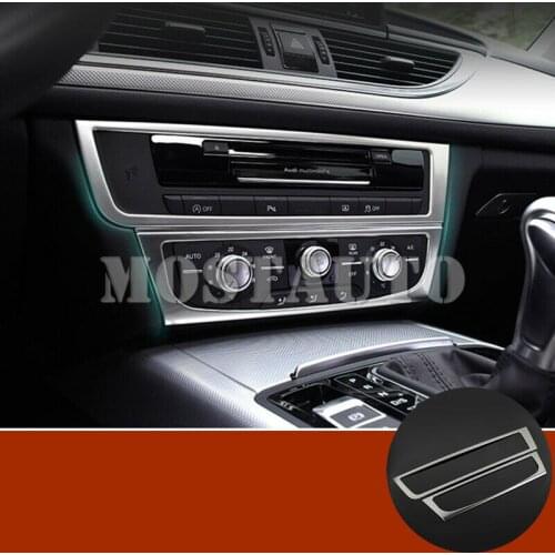 For Audi A6 S6 Interior Center Console CD Panel Trim Cover 2pcs 2012-2018 Car Styling Accessories