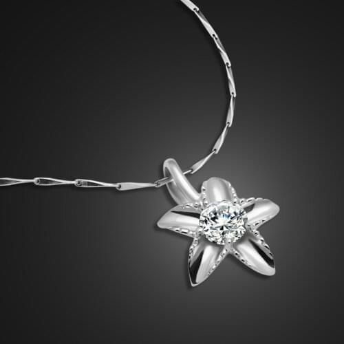 High Quality 100% 925 Sterling Silver Necklace for Women Charming 5 A Zircon Flowers Pendant Choker Party Jewelry Wholesale