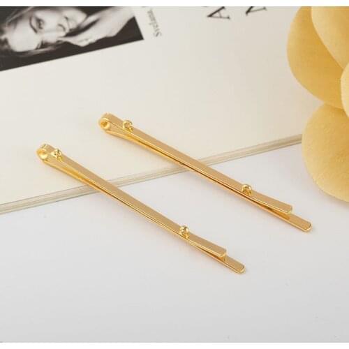 18K Real Gold Filled Color-Preserving Hair Clip Word Folder Double Hanging DIY Hairwear Making Findings Accessories