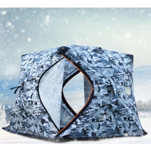 1-4 Person Winter Tent Winter Fishing Tent Thicken 3 Layers Cotton Ice Tent Windproof Large Space Tent Winter Fishing Camping