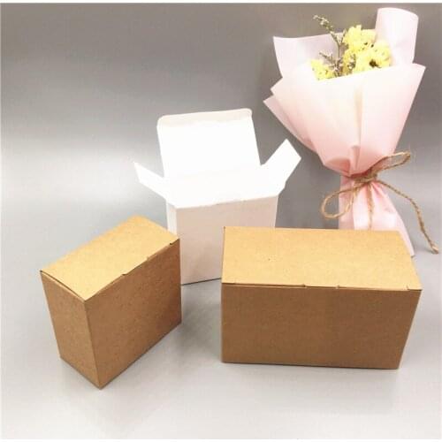 10Pcs/Lot Wholesale Solid Color Kraft Paper Boxes Container Storage New Boxes For Aromatherapy Candle Wedding Guest Return Gifts