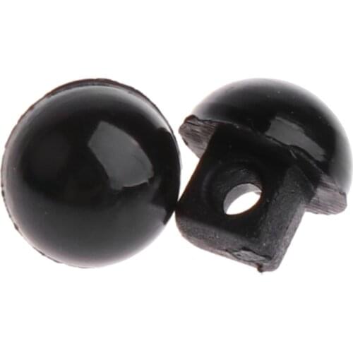 100pcs 6mm Solid Black Mushroom Domed Sewing Button Animal Eyes Nose