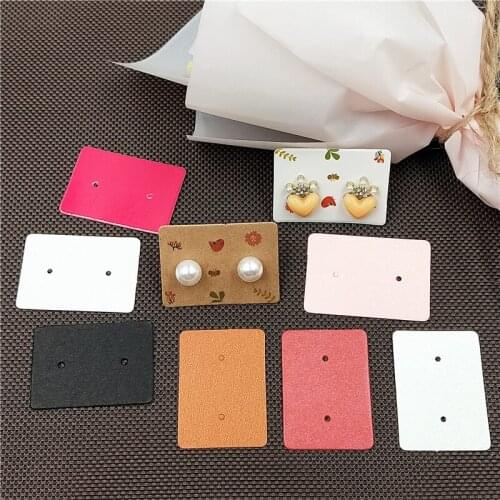 100pcs/lot 3.5x2.5cm Paper Ear stud Packing Small Tag Price Labels Jewelry Display display Card