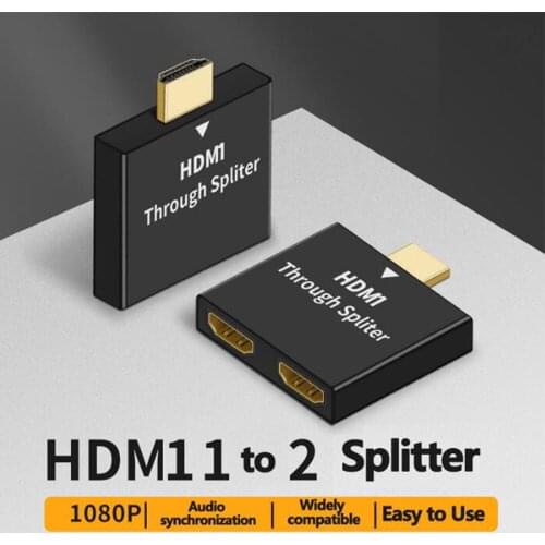 1x2 1080P HDMI-compatible 1 Male to 2 Female 1 In 2 Out Splitter Cable Adapter Converter for VD HDTV Xbox PS3 PS4 STB Projector