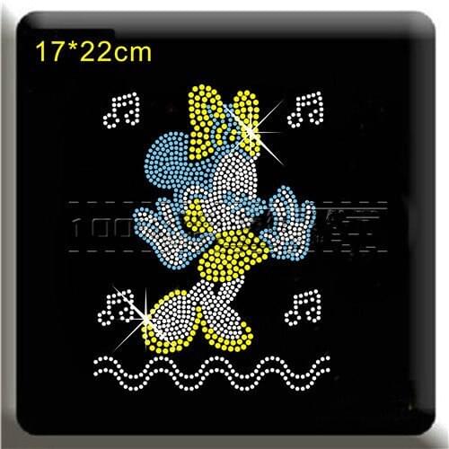 2pc/lot Music hot fix motif iron on crystal transfers design iron on rhinestone motifs patches for shirt