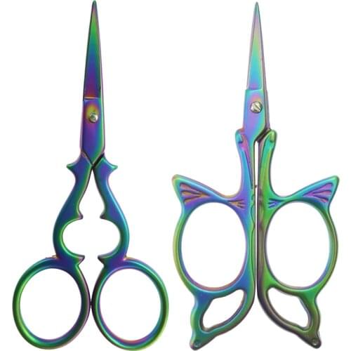 2pcs Vintage Butterfly/Gourd Embroidery Sewing Shears Cross Stitch Scissors