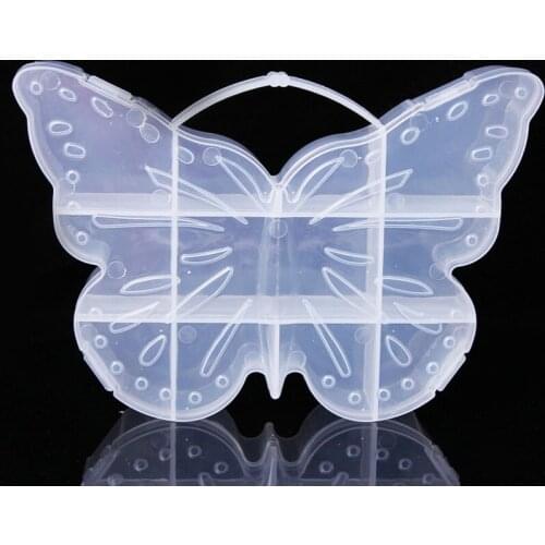 25pcs Butterfly Shape Compartment Plastic Storage Box Case Jewelry Bead Sundries Organizer Handle Container ZA4699