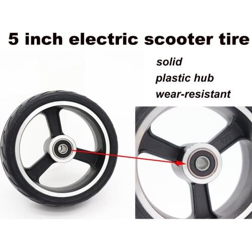 5 inch high quality rubber wheel and plastic hub for electric motorcycle scooter tire solid tire non pneumatic Wheel