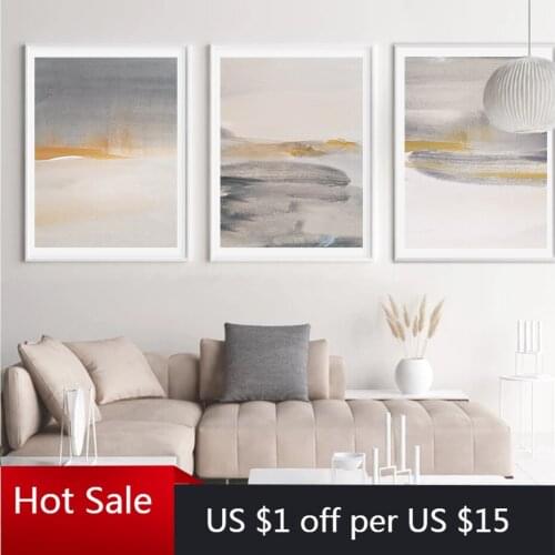 Abstract graffiti gray yellow canvas painting wall art print poster picture living room bedroom home decoration