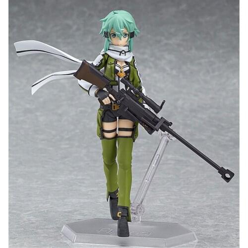 Anime Sword Art Online Figure Brinquedos Figma 241 Sinon Asada 2th SAO PVC 14CM Action Figure Juguetes Collectible Toys Model