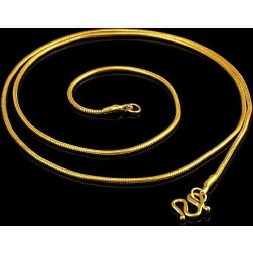 Pure 999 24K Yellow Gold Necklace / Snake Shape Link Chain Necklace / 8g Hot Sale