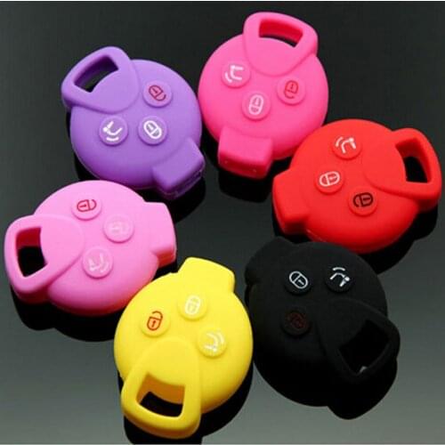 Hot Sales 3 Button Silicone Key Cover Holder Fit For Mercedes Benz Smart Car City Coupe Roadster Fortwo Forfour 1pc