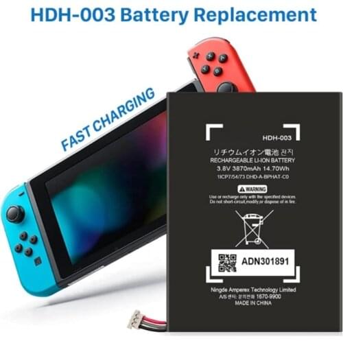 HDH-003 Replacement Battery Rechargeable Li-ion Polymer Batteries 3.8V 3570mAh 13.6Wh Compatible with Switch Lite Game Console