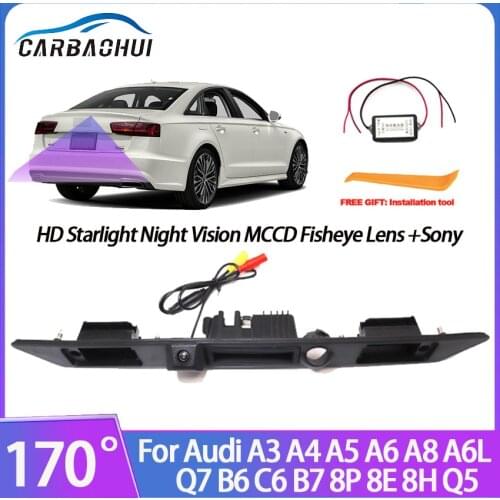 Car Trunk Handle Reversing Camera Rear View Backup Camera For Audi A3 A4 A5 A6 A8 A6 Q7 B6 C6 B7 8P 8E 8H Q5 Night Vision CCD HD