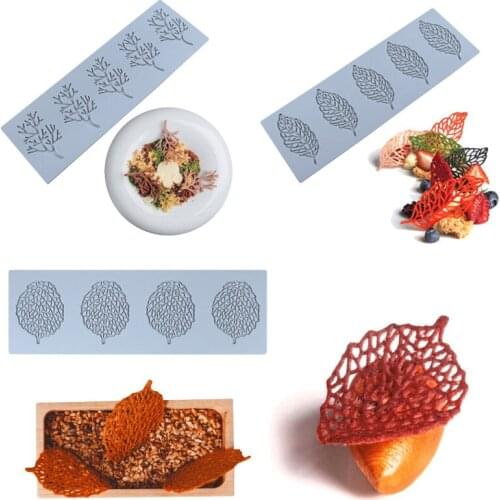 Leaf fondant lace mat Cake Decorating Molds coral chocolate silicone mold baking mold printing mat cake Mousse Dessert Molds