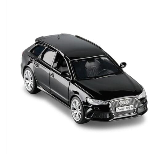 Alloy Car Model 1/36 Audi RS6 Wagon Simulation Car Model Open Door Pull Back Metal Car Model Childrens Toy Car Gifts