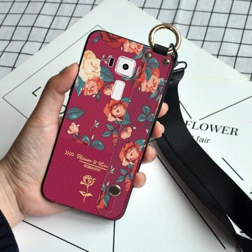 Fashion Flower Silicone Case For Asus Zenfone Max Pro M1 ZB601KL ZB602KL Wristband Neck Strap Cover For Asus ZenFone 3 ZE552KL
