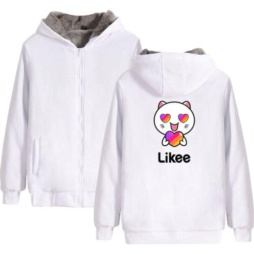 Likee Rainbow Heart Cute Cat Hoodie Men Women Zipper Hoodies Jackets Thicker Fleece Long Sleeve Harajuku Hooded Sweatshirts Tops