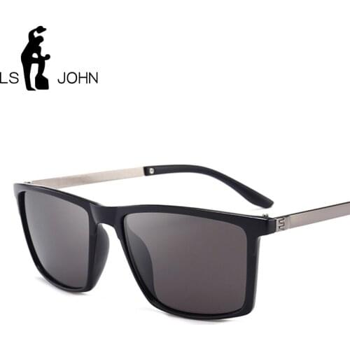 LS JOHN 2020 Sunglasses Men Polarized Oversized Square Mirror Driving Sun Glasses Brand Designer Retro Driver Eyewear UV400
