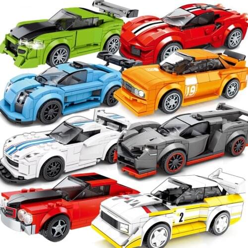 City Vehicles Technic Speed Champions Sports Car Racing Super Racers Figures Building Blocks Playmobil Kids Educational Toys