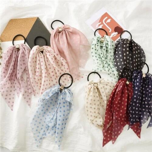 2021 New Arrival Buckle Bow Ribbon Rubber Band Ladies Tie Hair All-Match Hair Ties Headdress