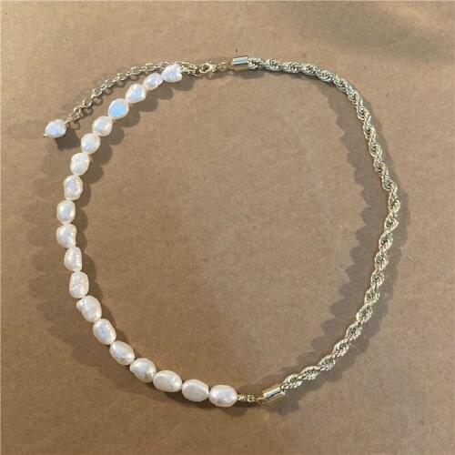 New European and American Temperament High-end Baroque Freshwater Pearl Necklace Ins Personality Retro Wild Sweater Chain