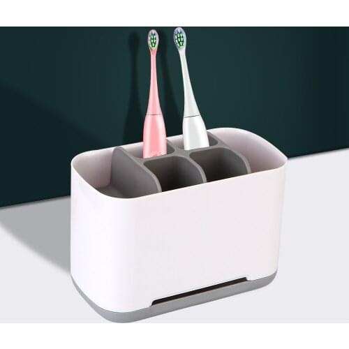 Battery Organizer Stand Shaving Makeup Brush Storage Case Toothpaste Electric Toothbrush Holder Bathroom Accessories