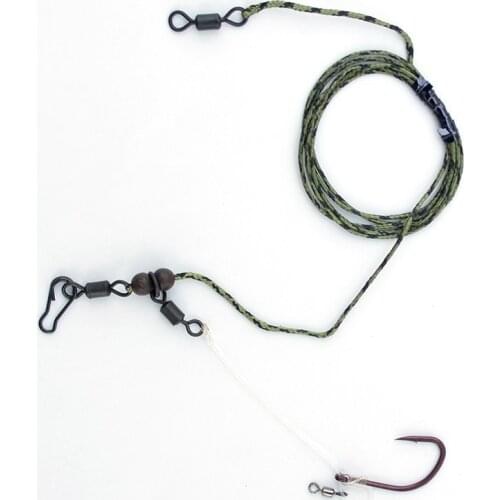 Carp Fishing Helicopter Rig Quick Link Ready Made Carp Rig Leadcore Fluorocarbon Line Wide Gap Fishing Hooks Size 2# 4# 6# 8