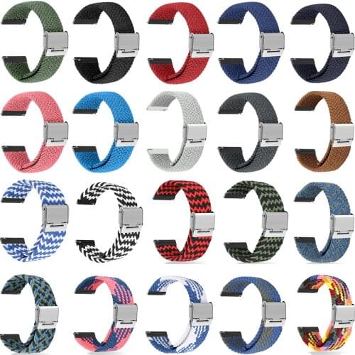20mm/22mm Braided Strap for Samsung Galaxy Watch active 2/Gear S3 nylon bracelet for Huawei watch GT2e/2 Pro/2 46mm replace Band