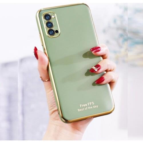 Reno4 Case For OPPO Reno 4 Pro 5G Case Luxury Plating Camera Protective Soft Cover For Reno 4 5G Cases Coque for Reno4 Pro 5G