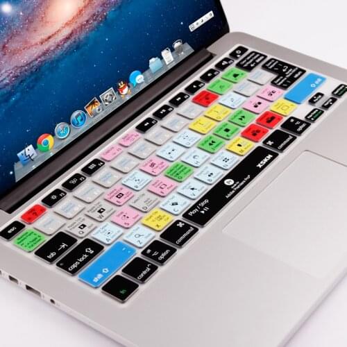 Silicone Keyboard Cover for Macbook Air 13 Pro 13 15 Adobe Premiere Design Shortcut Skin US&European Laptop Accessories Covers